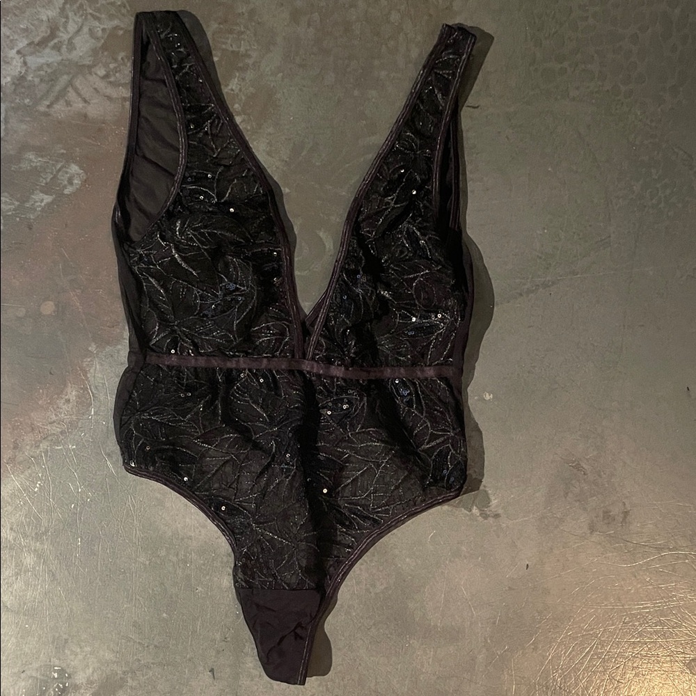 Black Sheer Lace Bodysuit